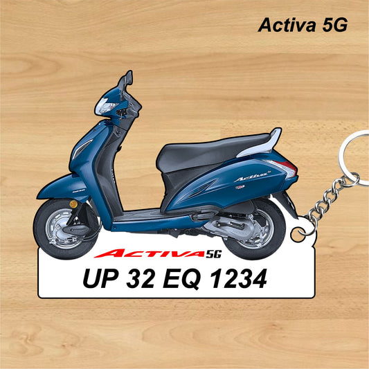 Activa 5G - Personalized Honda Keychain - Wood, Acrylic, Metal Printed