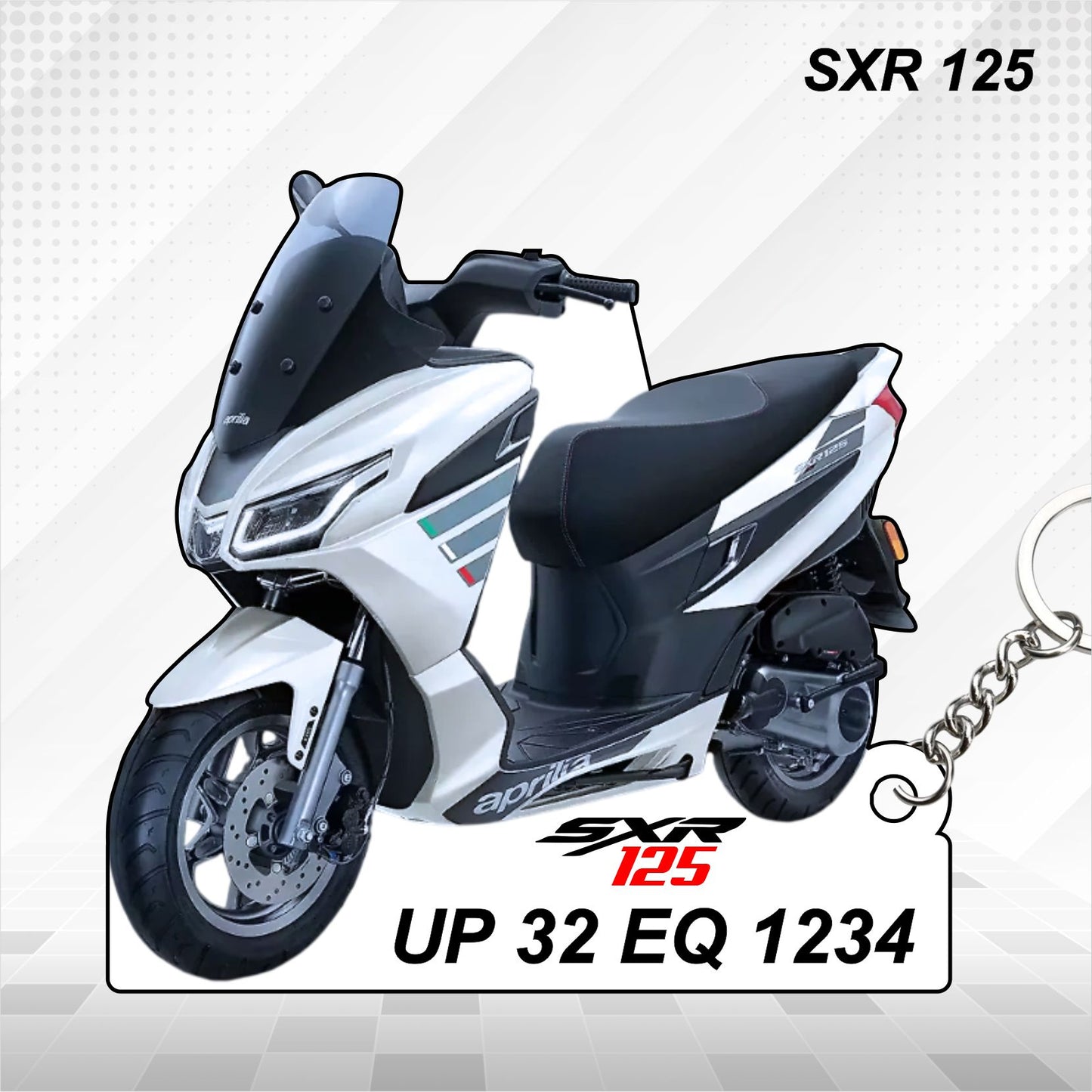 SXR 125 - Personalized Aprilia Keychain - Wood, Acrylic, Metal Printed, Lanyard