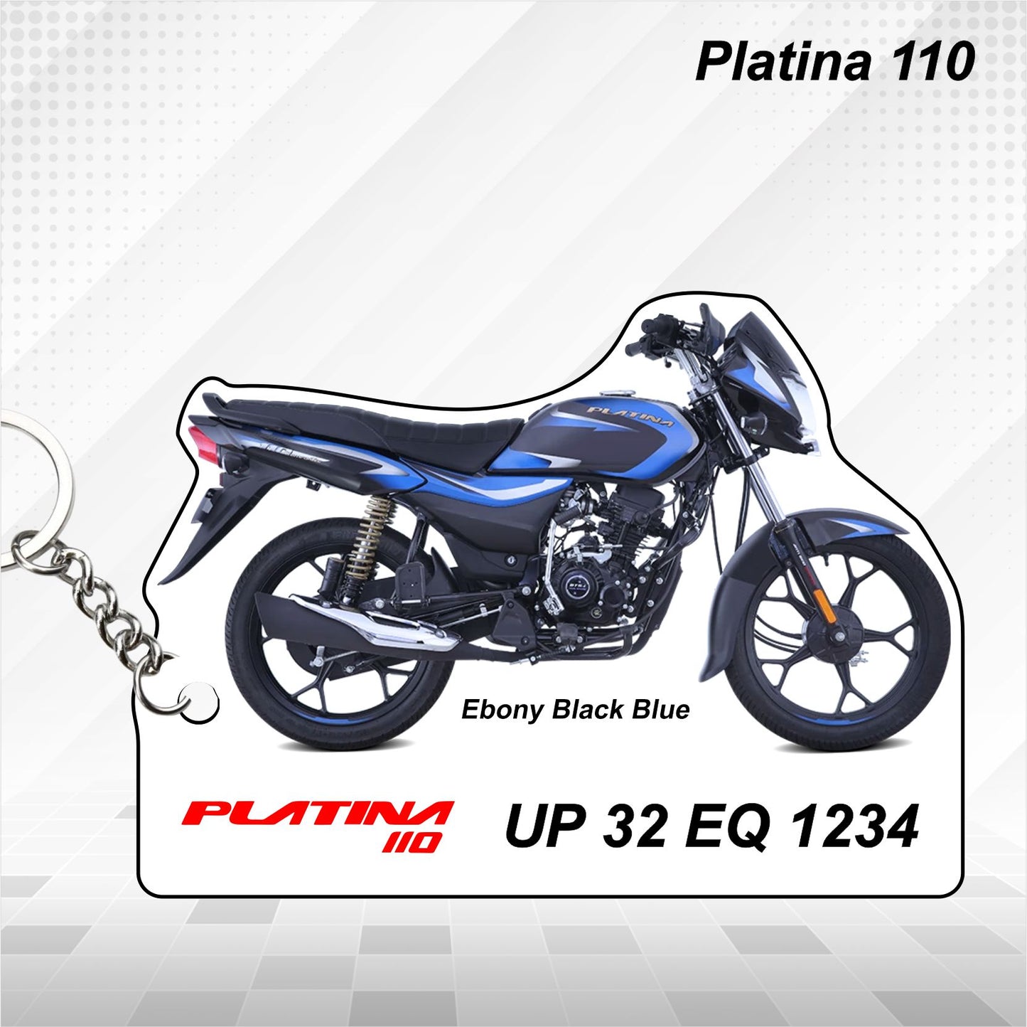 Platina 110 - Personalized Bajaj Keychain - Wood, Acrylic, Metal Printed