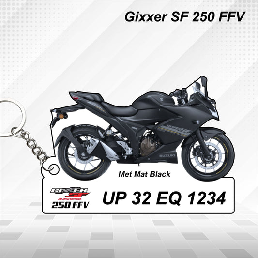 Gixxer SF 250 FFV - Personalized Suzuki Keychain - Wood, Acrylic, Metal Printed