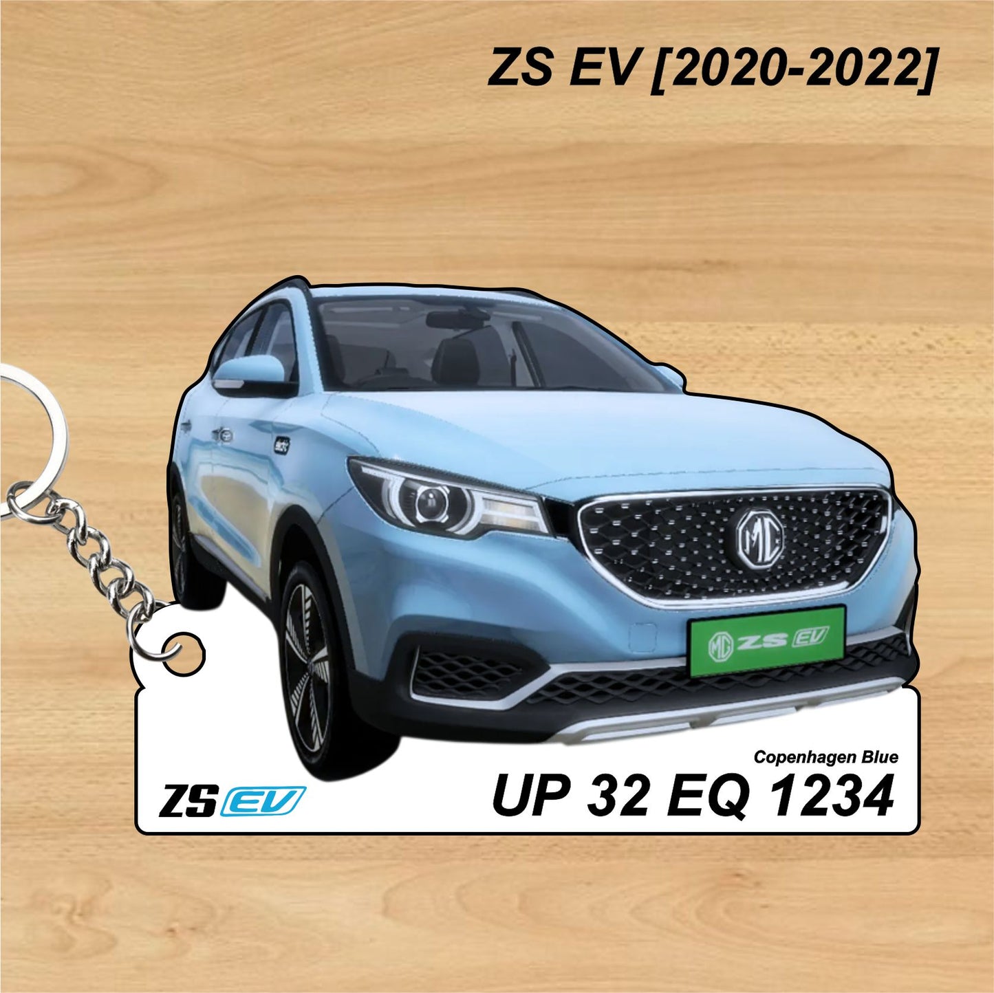 ZS EV [2020-2022] - Personalized MG Car Keychain - Wood, Acrylic, Metal Printed