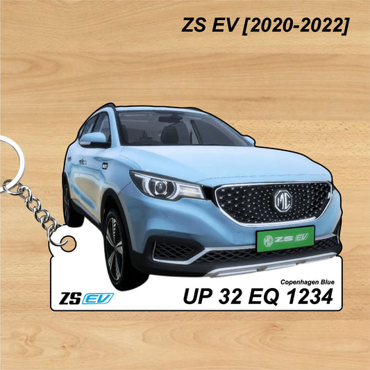 ZS EV [2020-2022] - Personalized MG Car Keychain - Wood, Acrylic, Metal Printed
