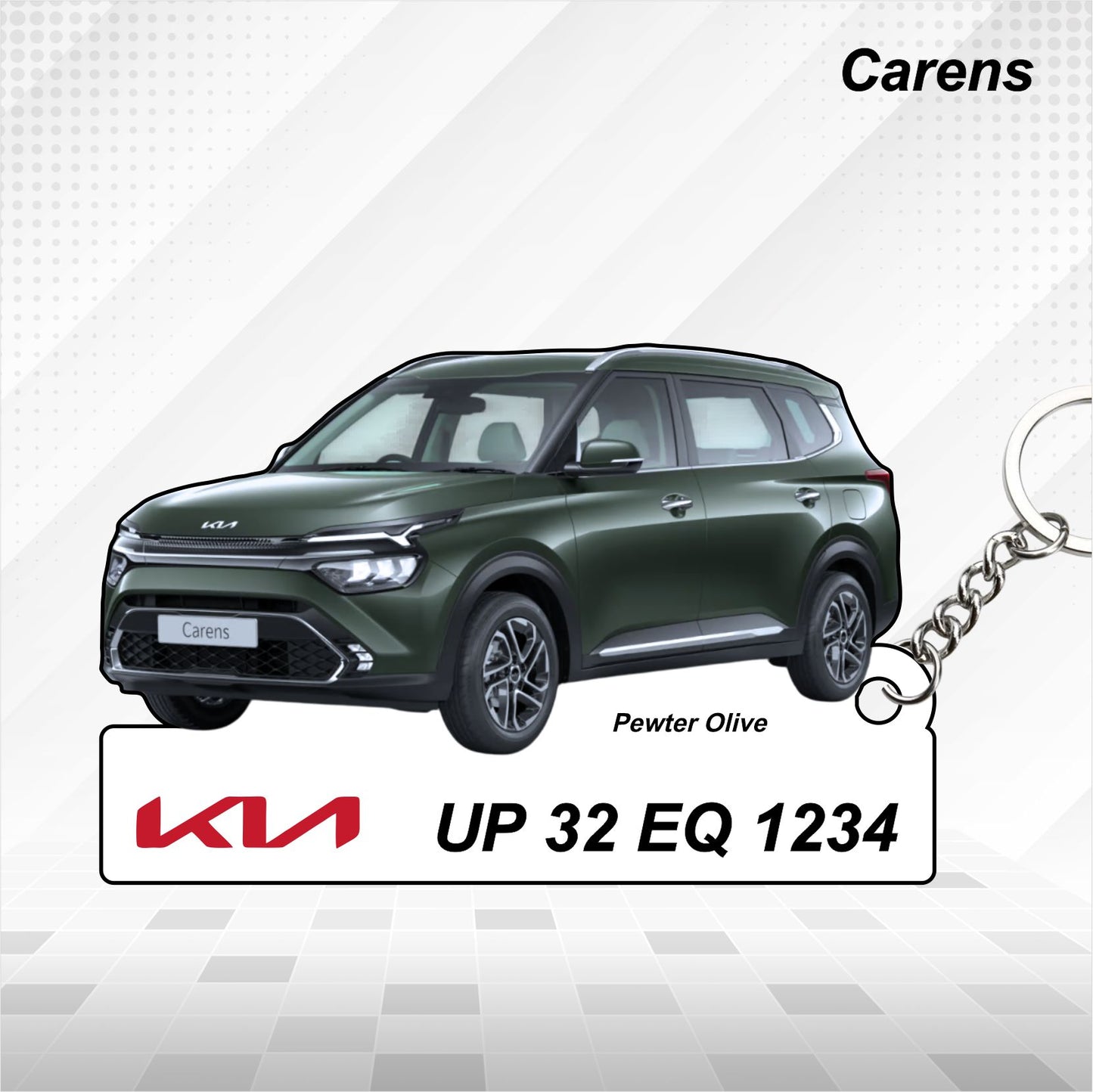 Carens [2023-2024] - Personalized Kia Car Keychain - Wood, Acrylic, Metal Printed