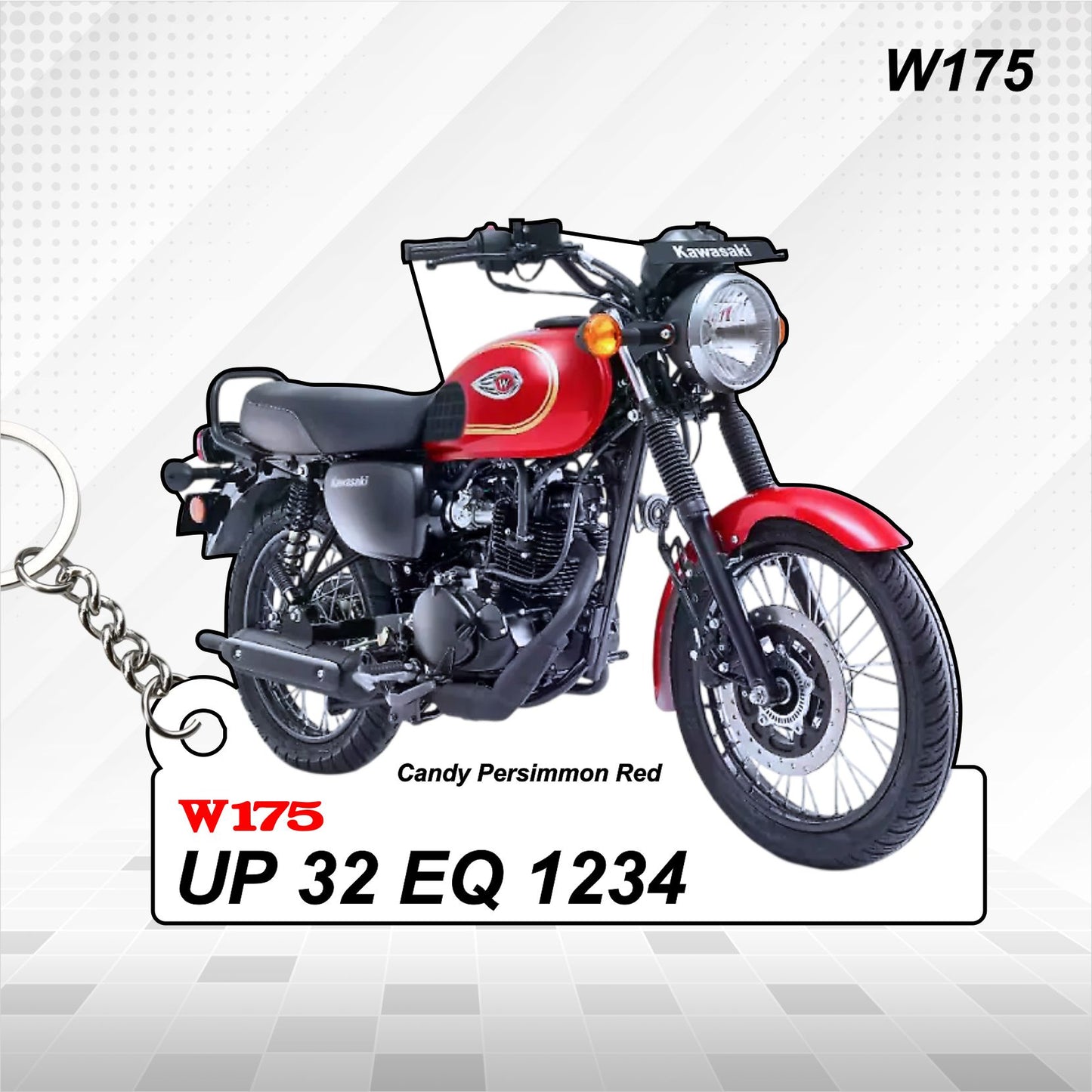 W175 - Personalized Kawasaki Keychain - Wood, Acrylic, Metal Printed