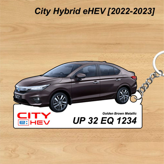 City Hybrid eHEV [2022-2023] - Personalized Honda Car Keychain - Wood, Acrylic, Metal Printed