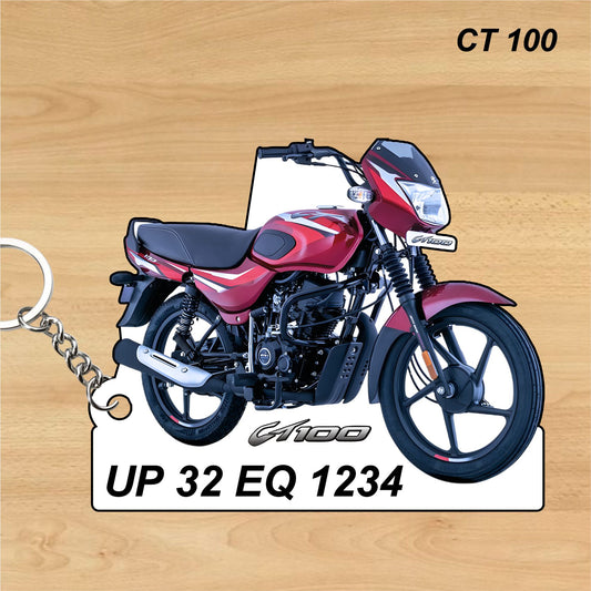 CT 100 - Personalized Bajaj Printed Keychain or Lanyard