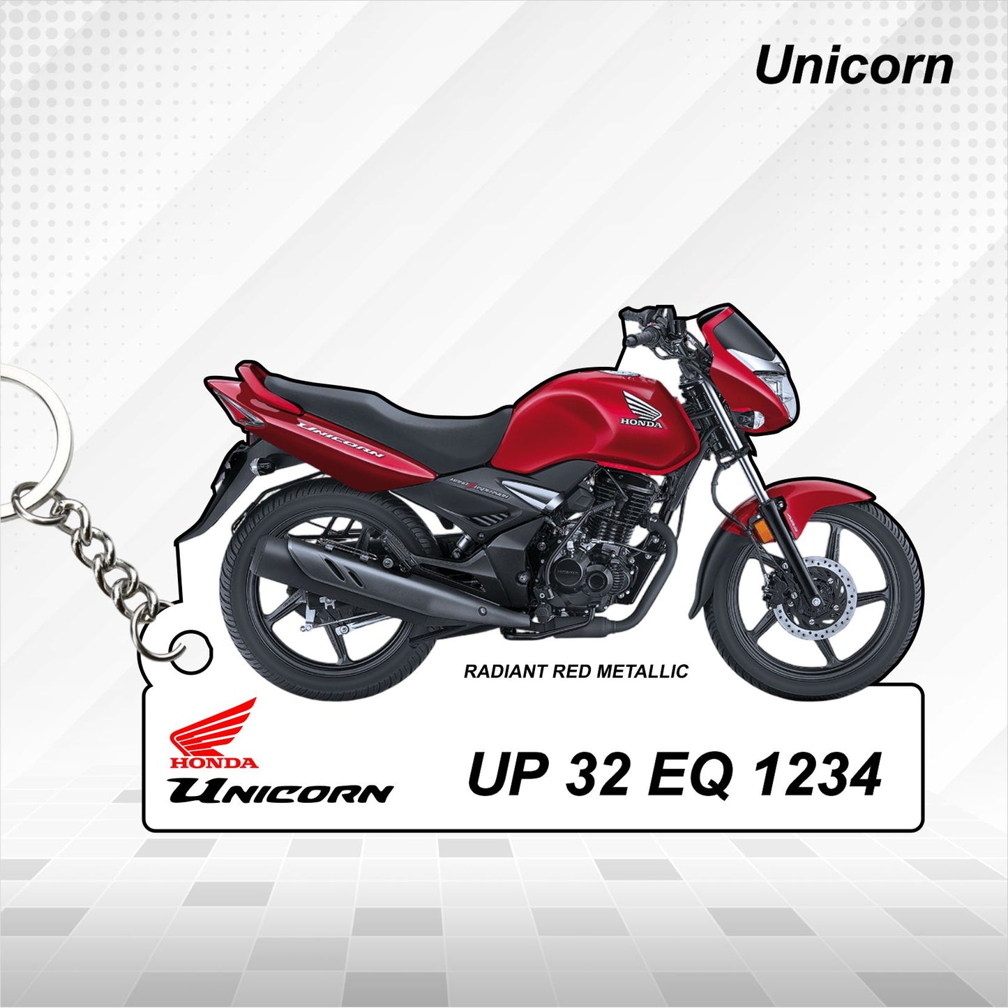 Unicorn - Personalized Honda Keychain - Wood, Acrylic, Metal Printed