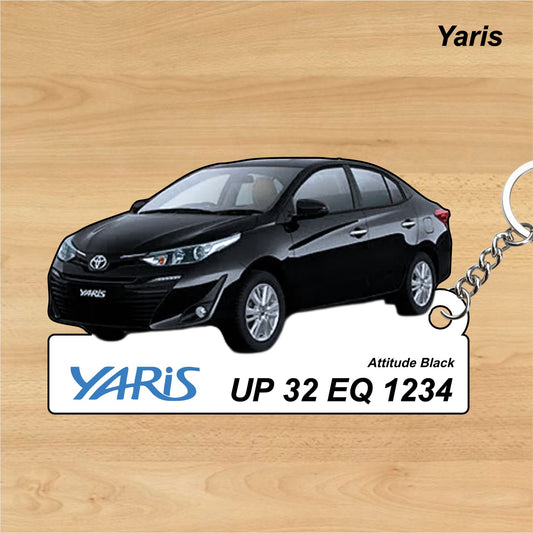 Yaris - Personalized Toyota Keychain - Wood, Acrylic, Metal Printed