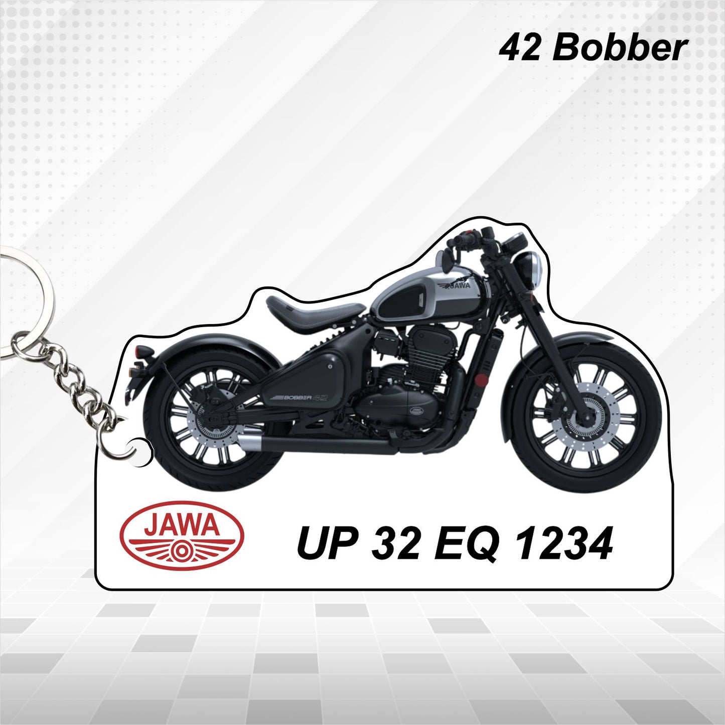 Jawa 42 Bobber - Personalized Jawa Keychain - Wood, Acrylic, Metal Printed