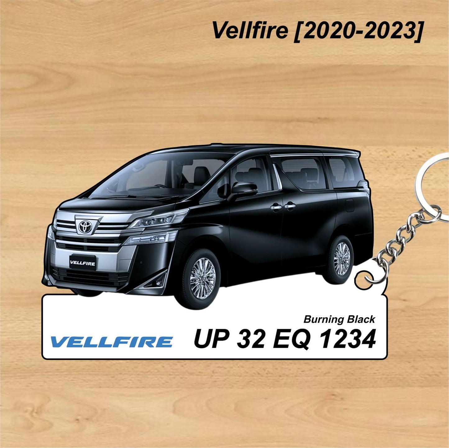 Vellfire [2020-2023] - Personalized Toyota Keychain - Wood, Acrylic, Metal Printed
