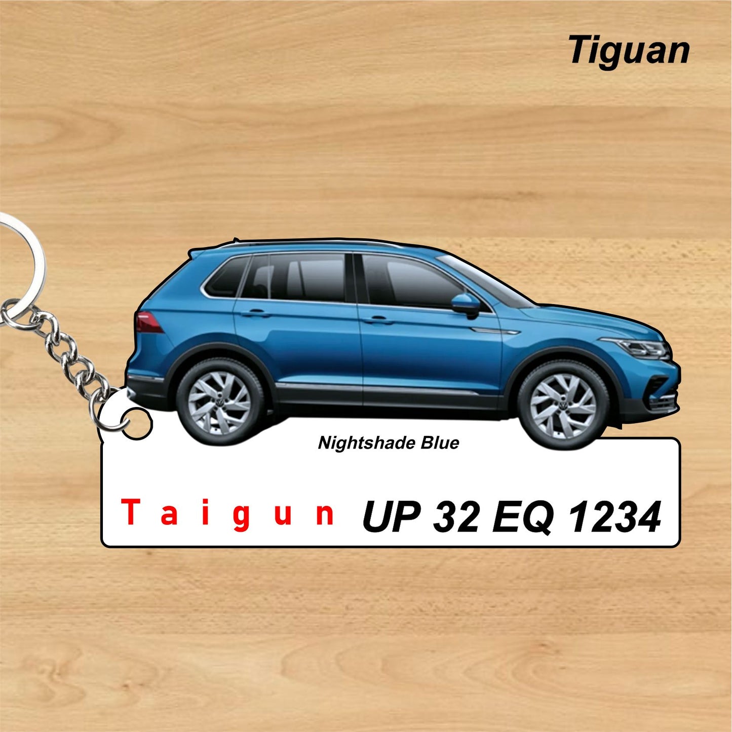 Taigun (Old) - Personalized Volkswagen Car Keychain - Wood, Acrylic, Metal Printed