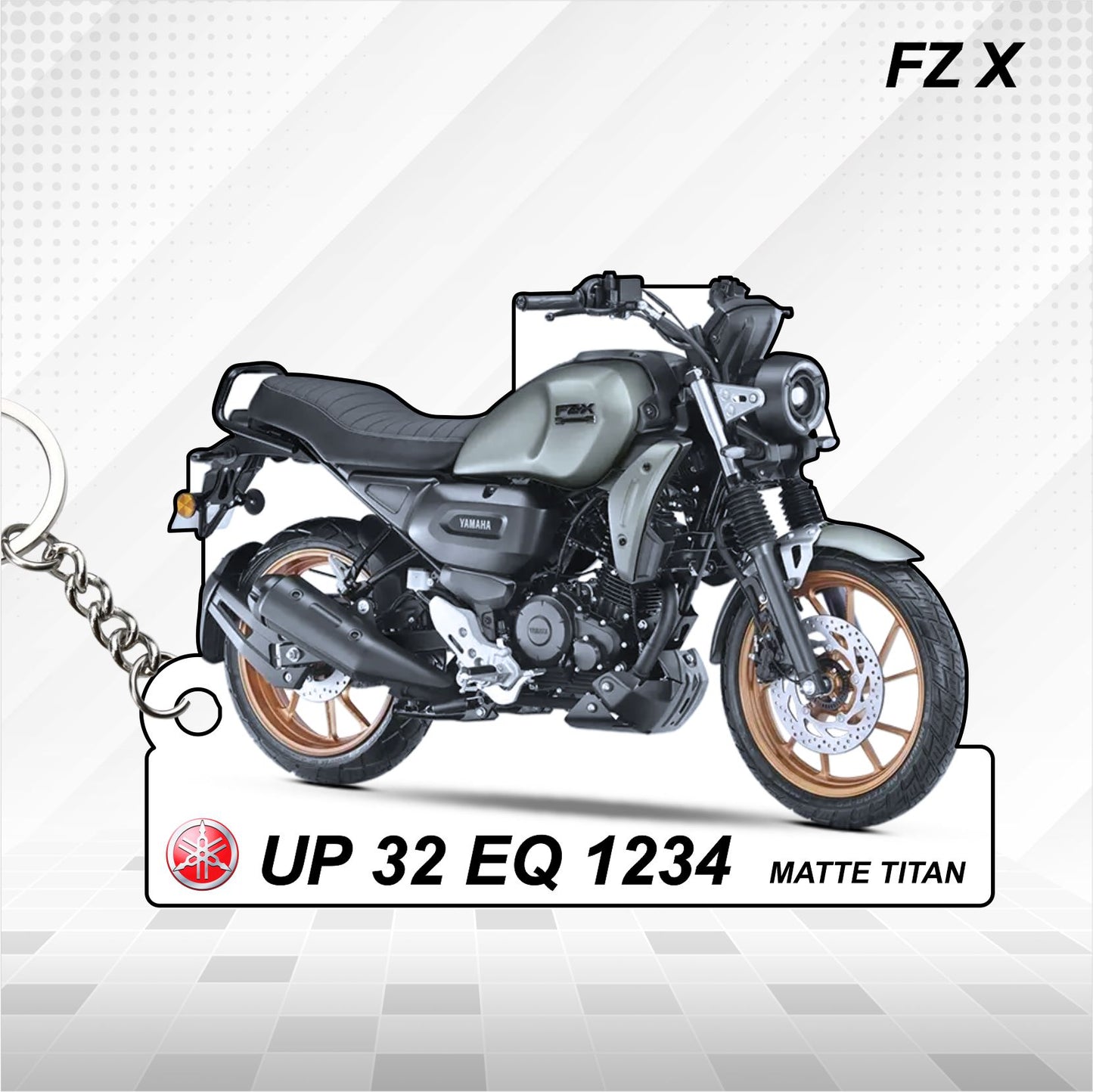 FZ-X - Personalized Yamaha  Keychain  - Wood, Acrylic, Metal Printed