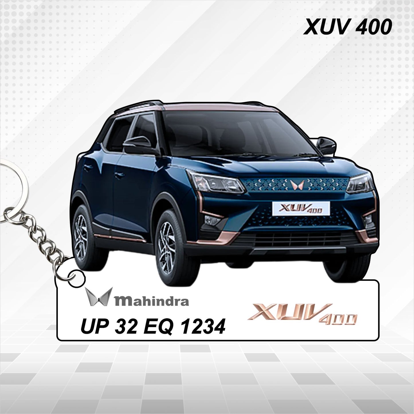 XUV 400 - Personalized Mahindra Car Keychain - Wood, Acrylic, Metal Printed