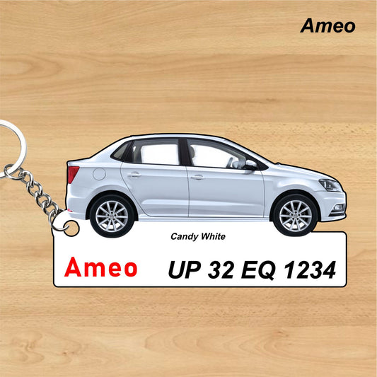 Ameo - Personalized Volkswagen Car Keychain - Wood, Acrylic, Metal Printed