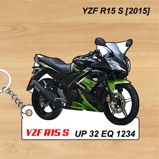 YZF R15 S [2015] - Personalized Yamaha Keychain - Wood, Acrylic, Metal Printed