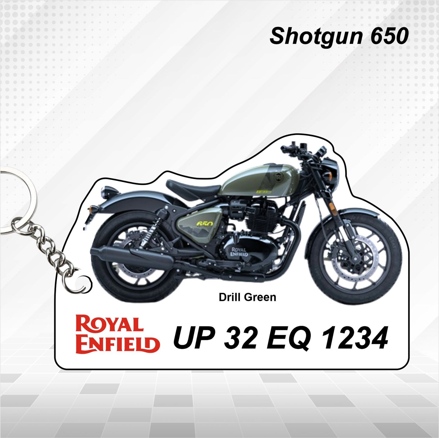 Shotgun 650 - Personalized Royal Enfield Keychain - Wood, Acrylic, Metal Printed