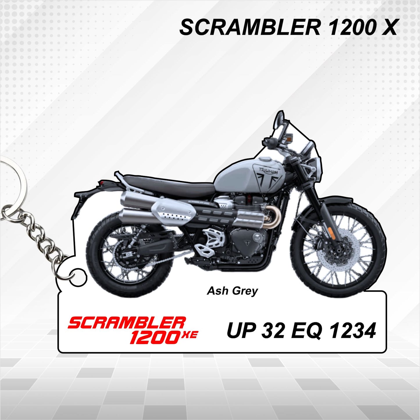 SCRAMBLER 1200 X - Classics - Personalized Triumph Keychain - Wood, Acrylic, Metal Printed