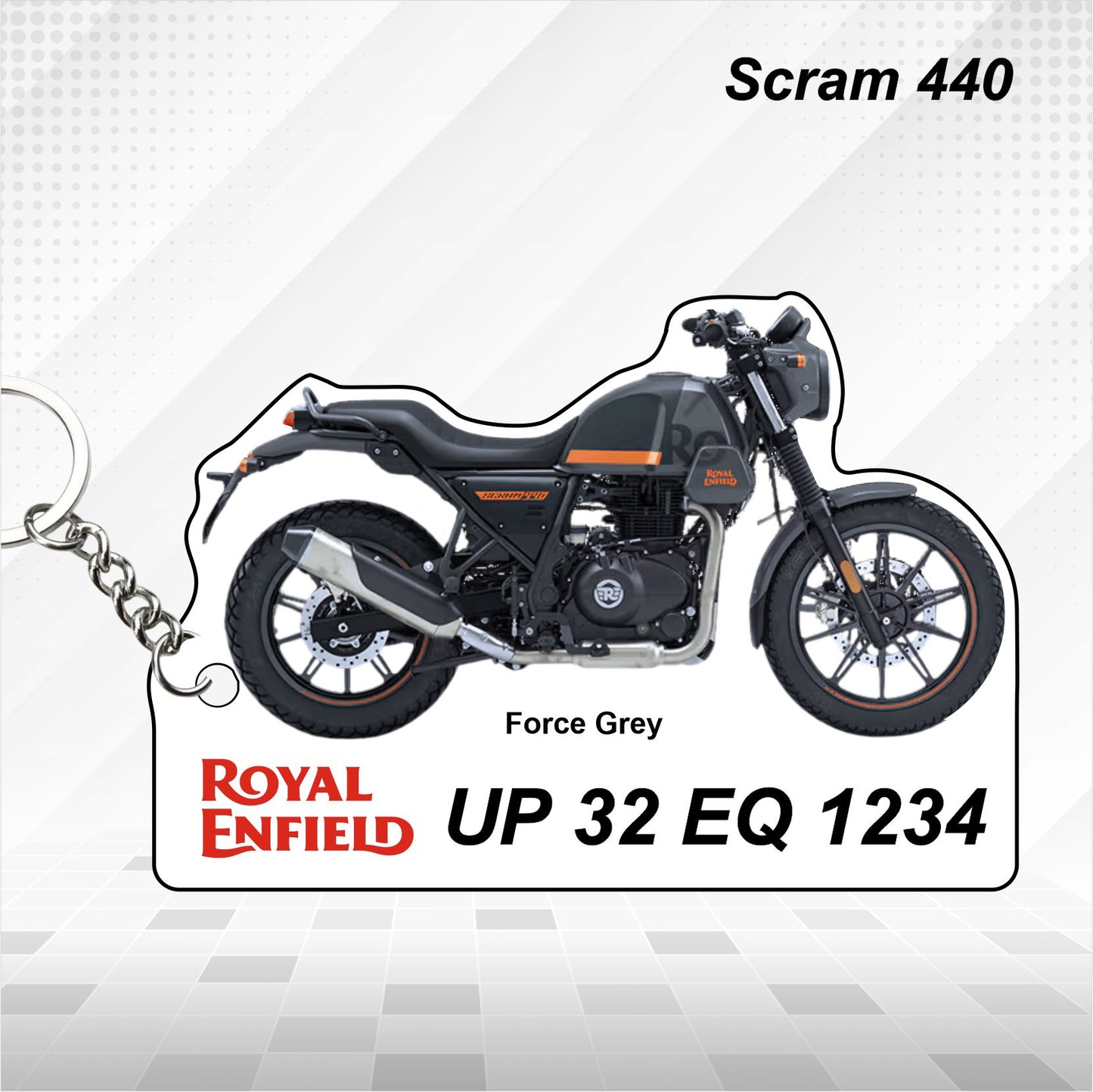 Scram 440 - Personalized Royal Enfield Keychain - Wood, Acrylic, Metal Printed