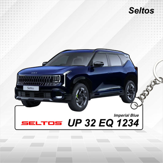 Seltos (New) - Personalized Kia Car Keychain - Wood, Acrylic, Metal Printed