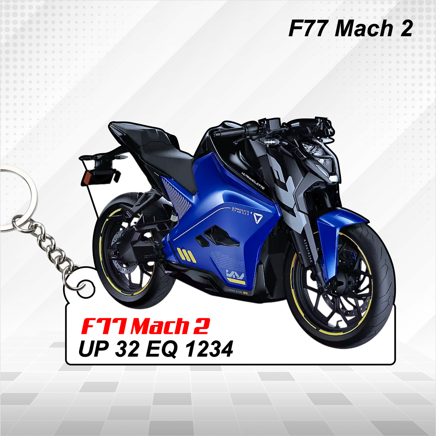 Ultraviolette Bikes - All Models - Personalized Ultraviolette Printed Keychain