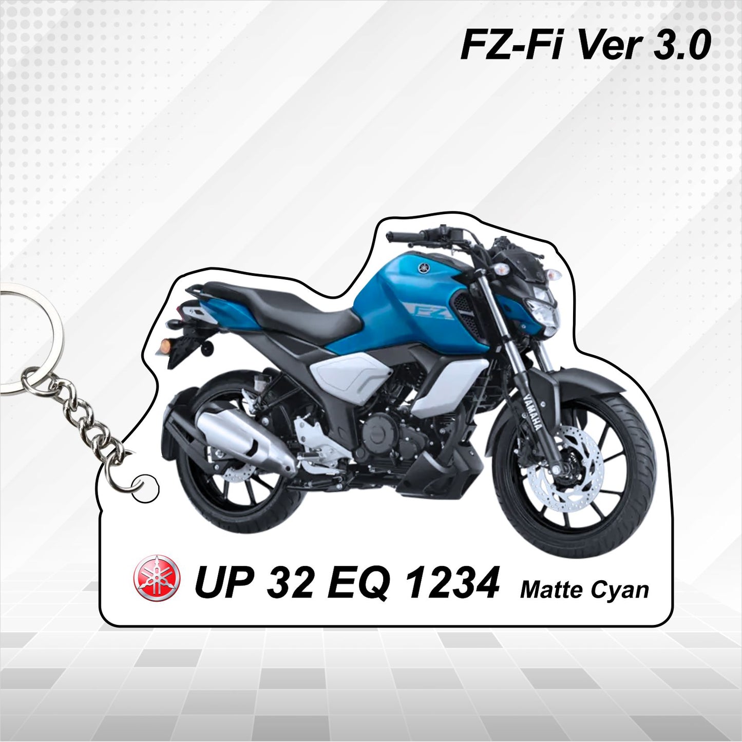 FZ-Fi Version 3.0 - Personalized Yamaha Keychain  - Wood, Acrylic, Metal Printed