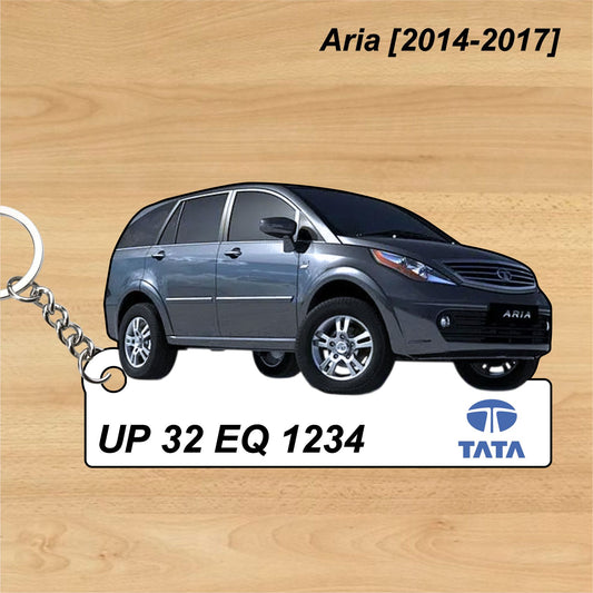 Aria [2014-2017] - Personalized Tata Keychain - Wood, Acrylic, Metal Printed