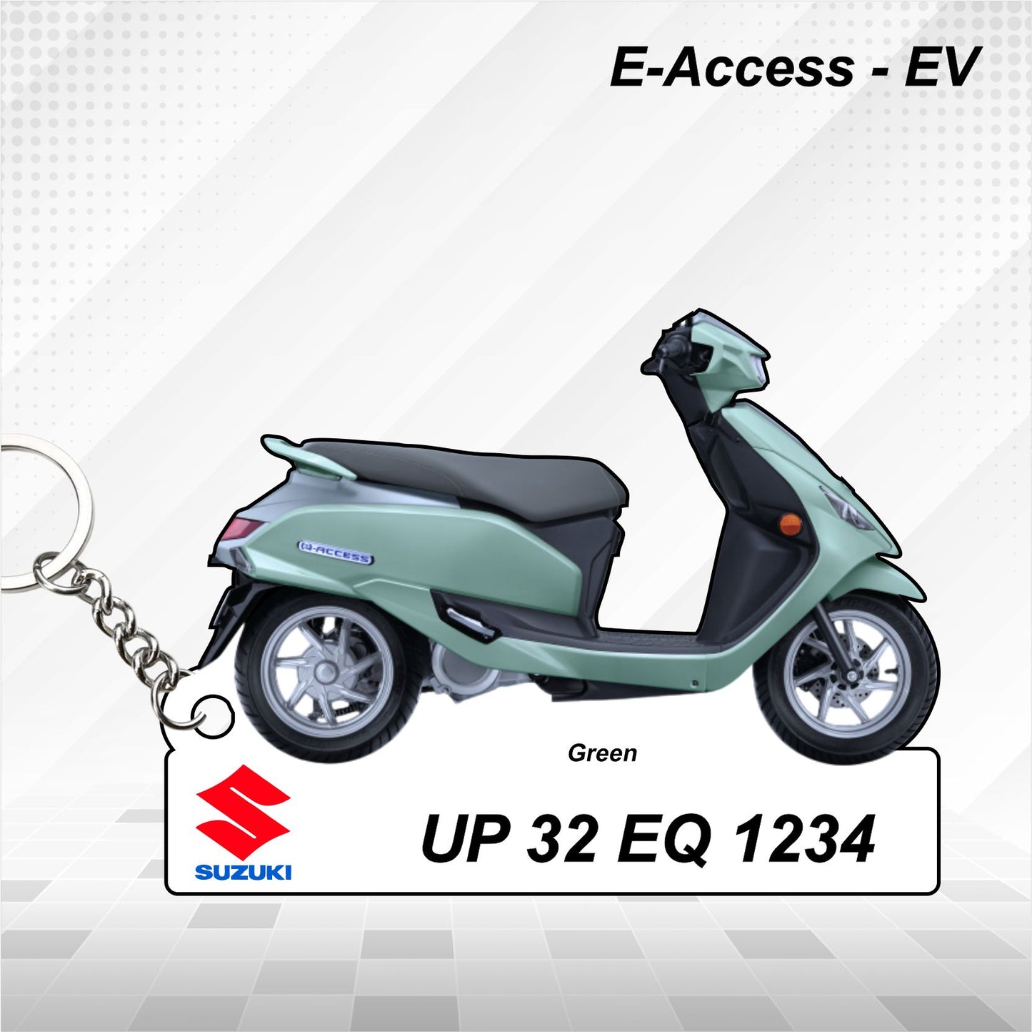 E-Access - EV - Personalized Suzuki Keychain - Wood, Acrylic, Metal Printed