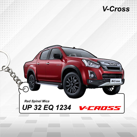 V-Cross - Personalized Isuzu Car Keychain - Wood, Acrylic, Metal Printed