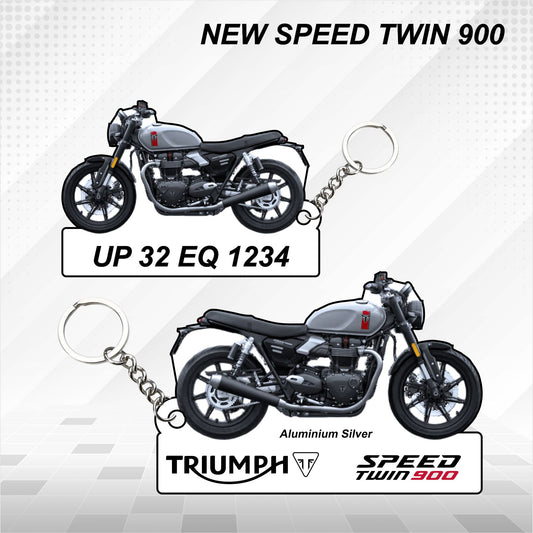 NEW SPEED TWIN 900 - Classics - Personalized Triumph Keychain - Wood, Acrylic, Metal Printed