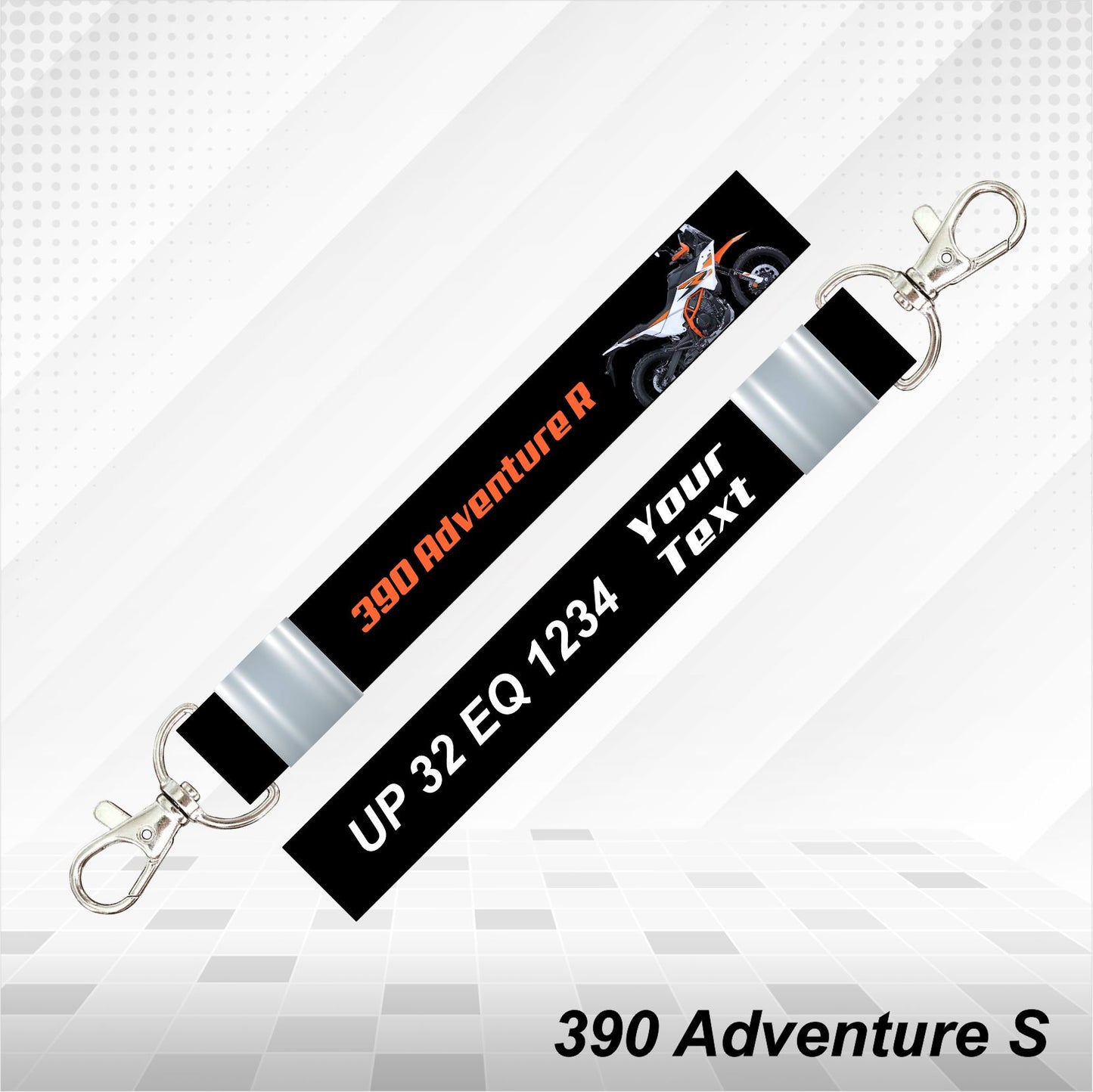 390 Adventure R - Personalized KTM Keychain - Wood, Acrylic, Metal Printed