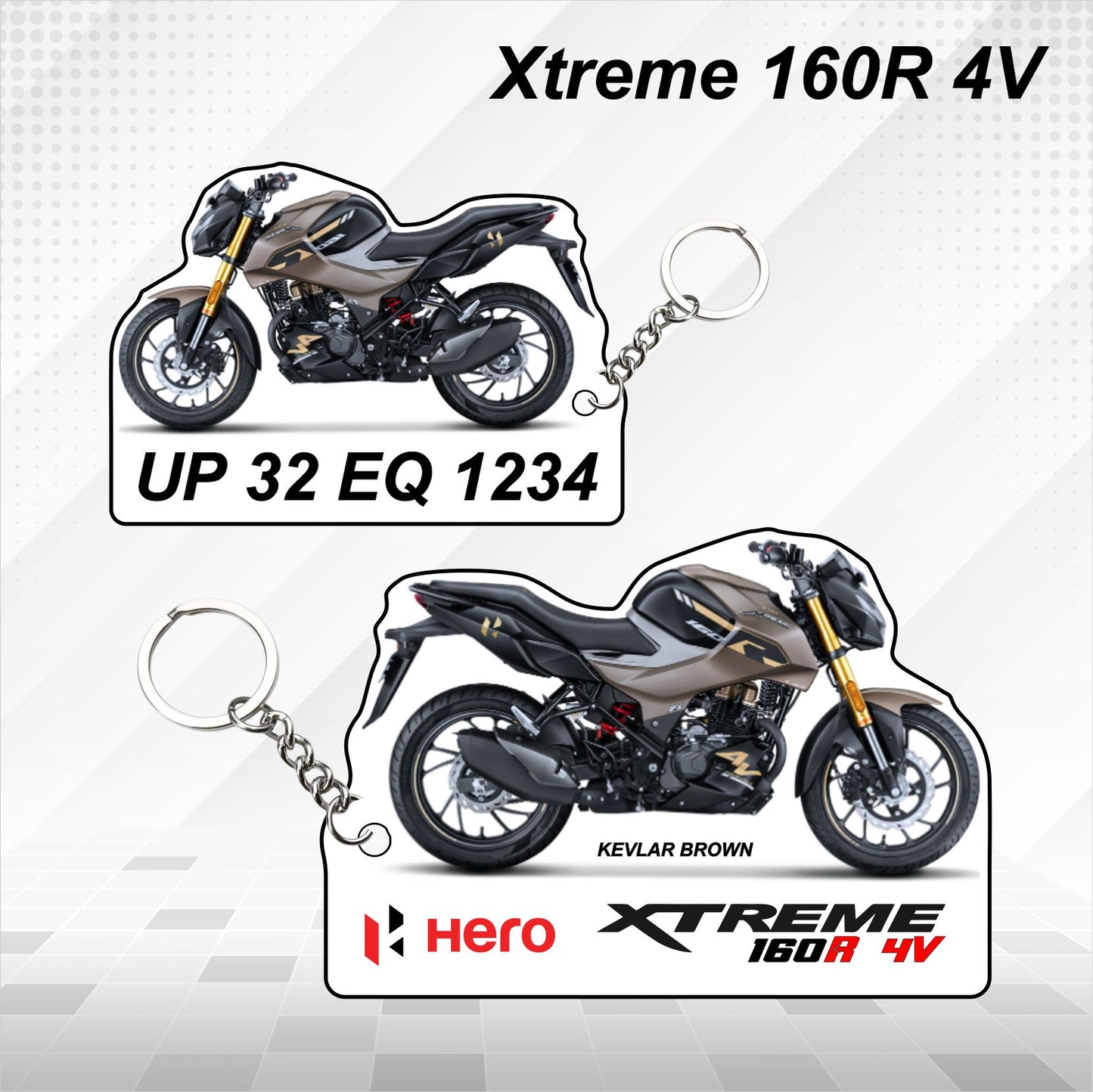 Hero Xtreme 160R 4V - Personalized Hero Keychain - Wood, Acrylic, Metal Printed