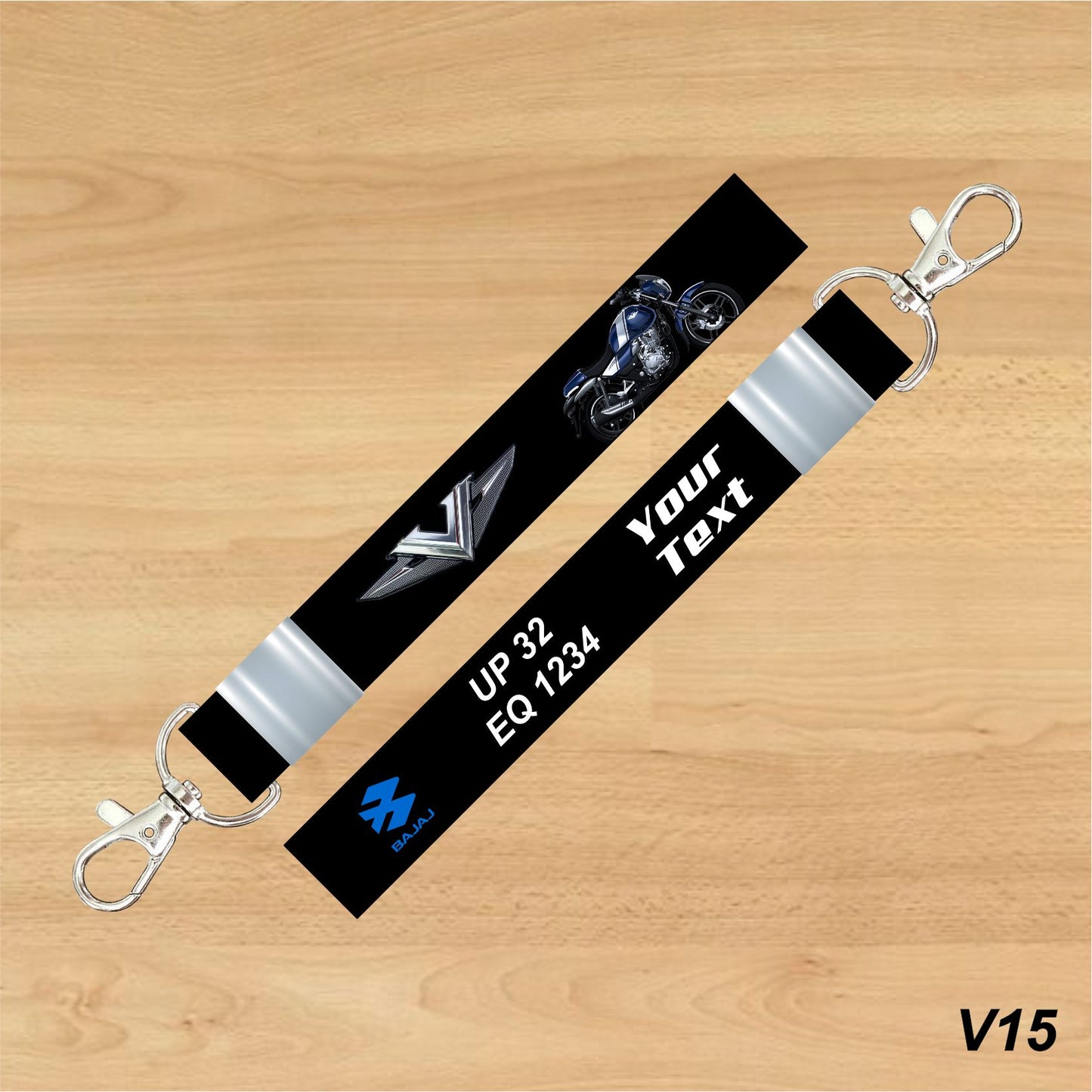 V15 - Personalized Bajaj Printed Keychain or Lanyard