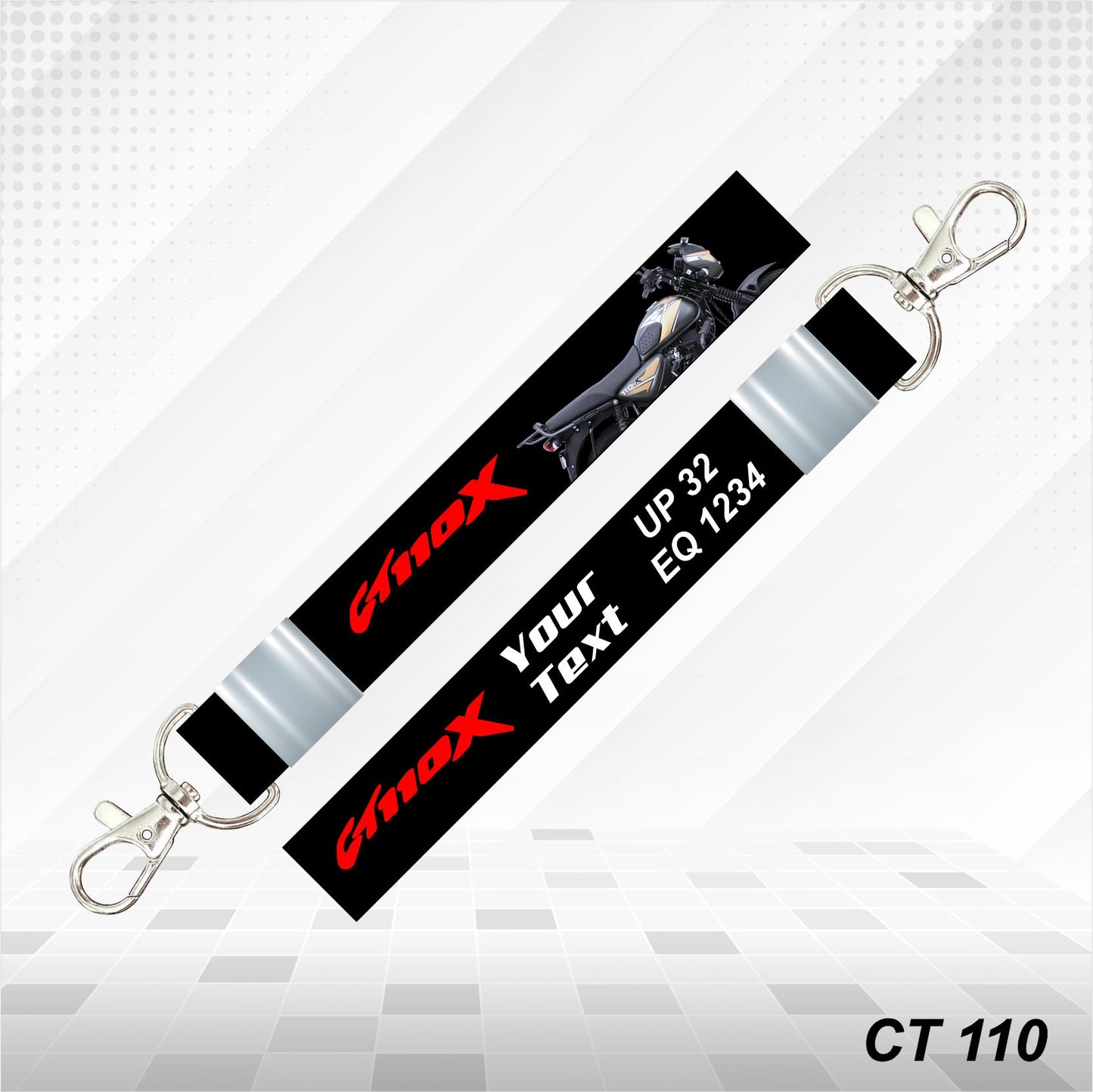 CT 110X - Personalized Bajaj Keychain - Wood, Acrylic, Metal Printed