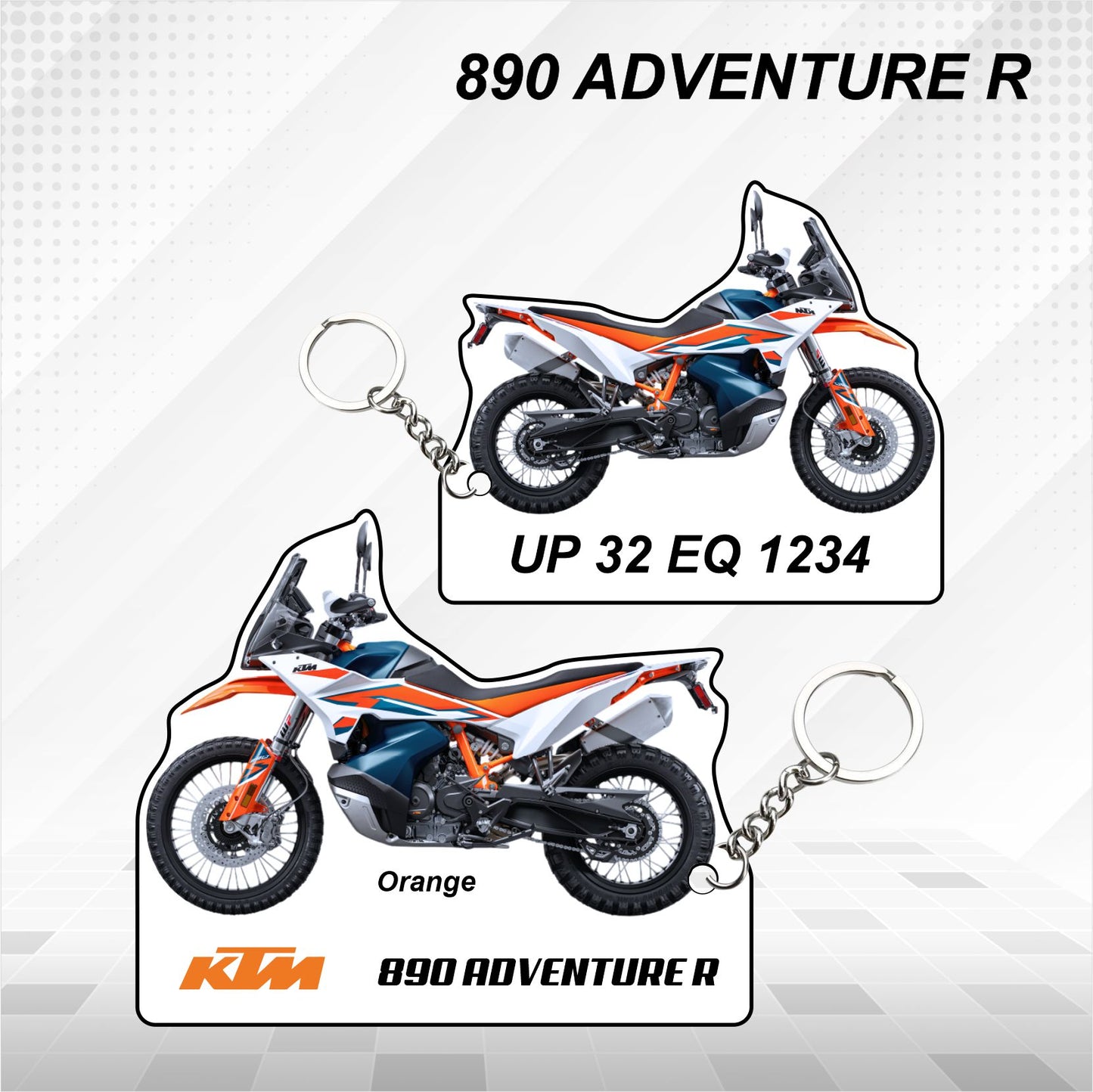 KTM 890 ADVENTURE R - Personalized KTM Keychain - Wood, Acrylic, Metal Printed