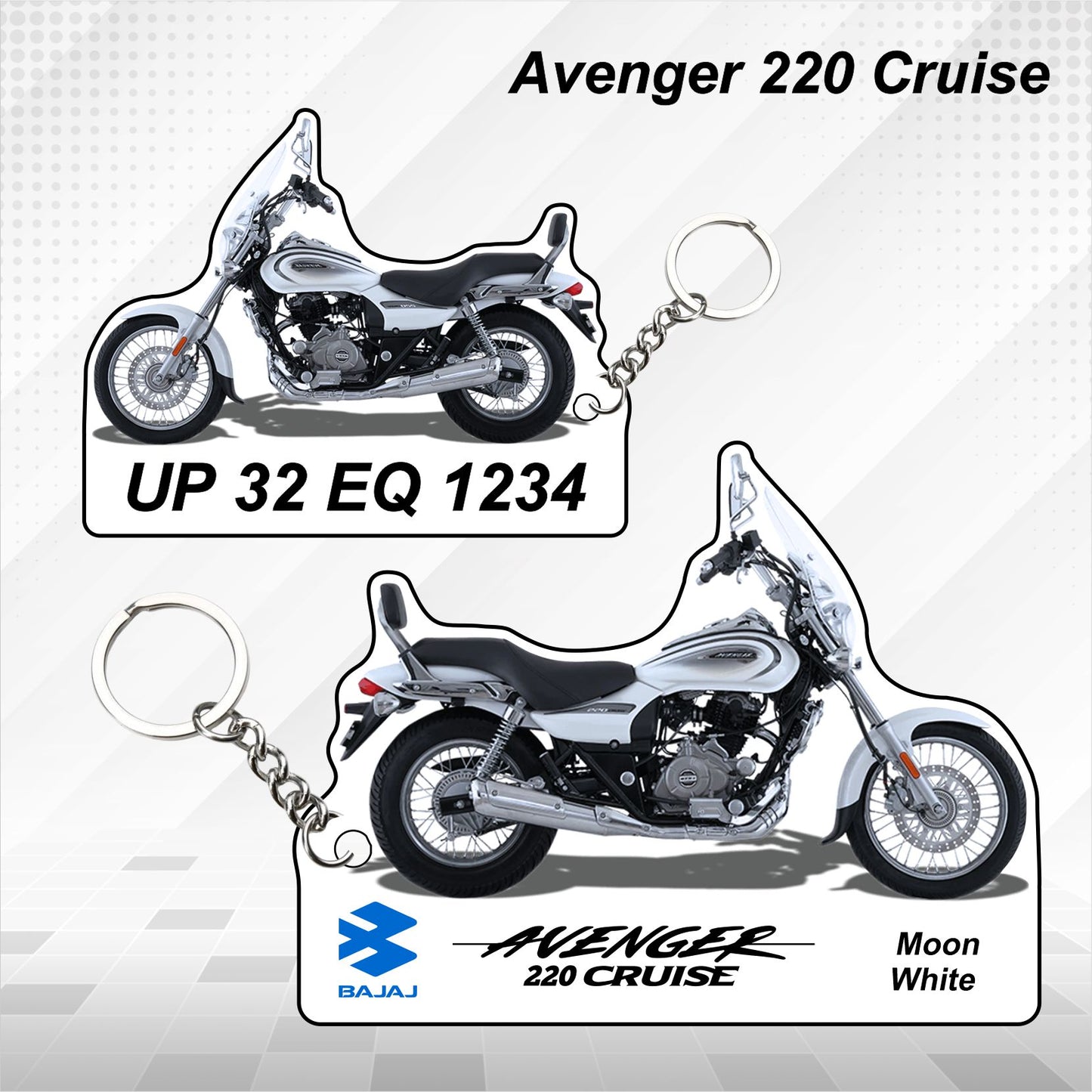 Avenger 220 Cruise - Personalized Bajaj Keychain - Wood, Acrylic, Metal Printed