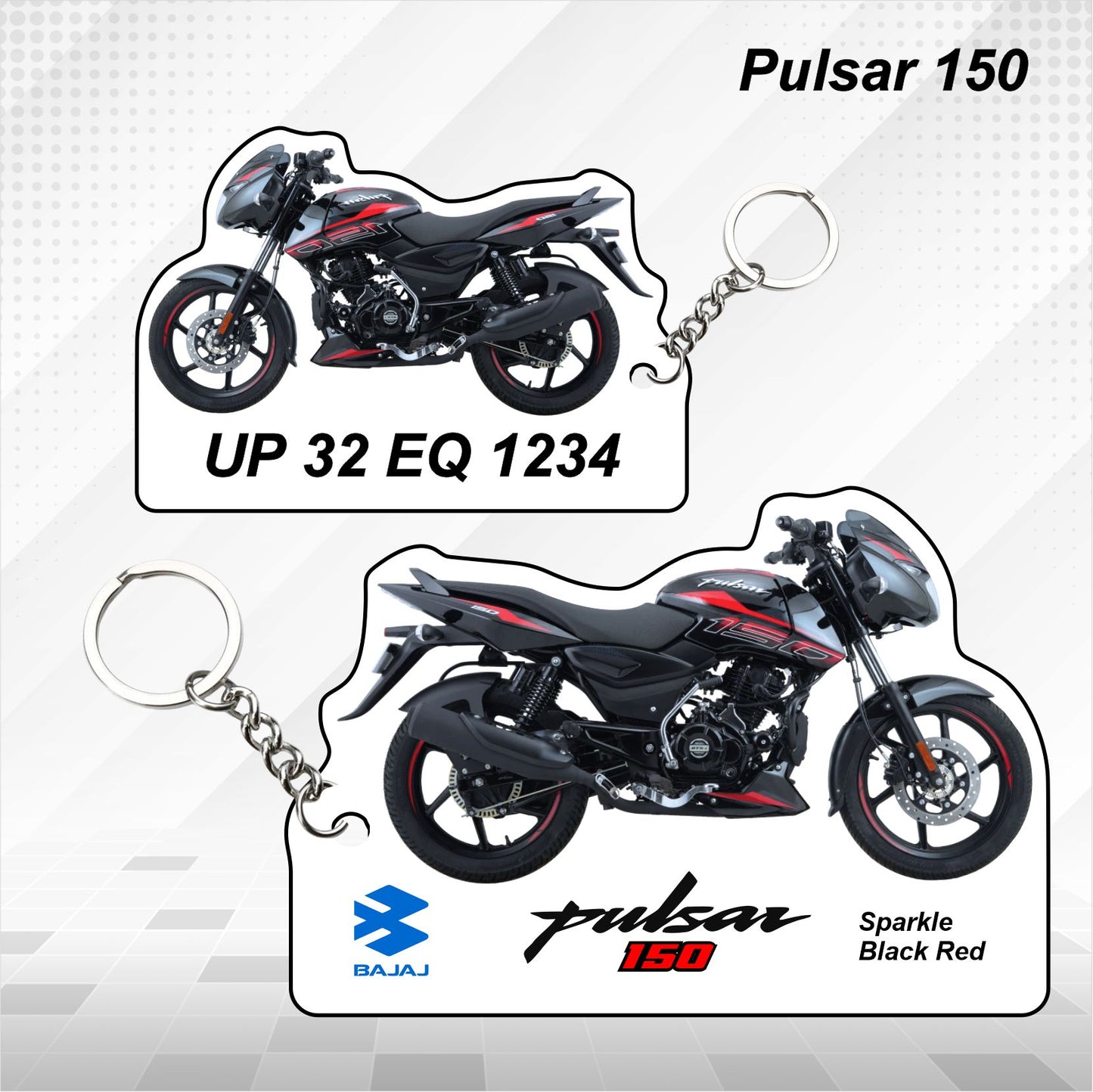 Pulsar 150 - Personalized Bajaj Keychain - Wood, Acrylic, Metal Printed