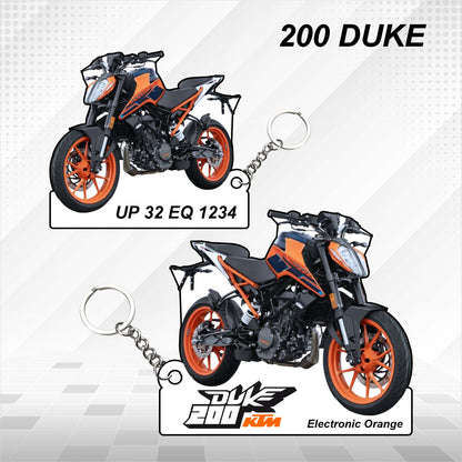 200 Duke - Personalized KTM Keychain - Wood, Acrylic, Metal Printed