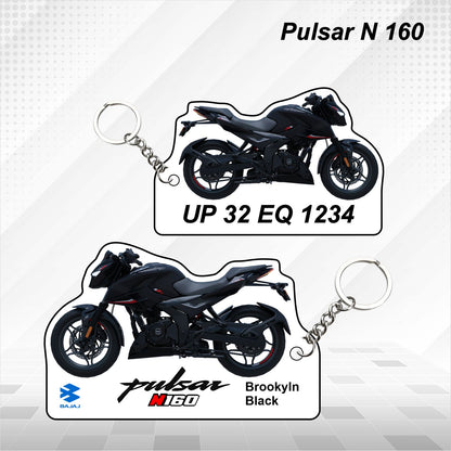 Pulsar N160 - Personalized Bajaj Keychain - Wood, Acrylic, Metal Printed