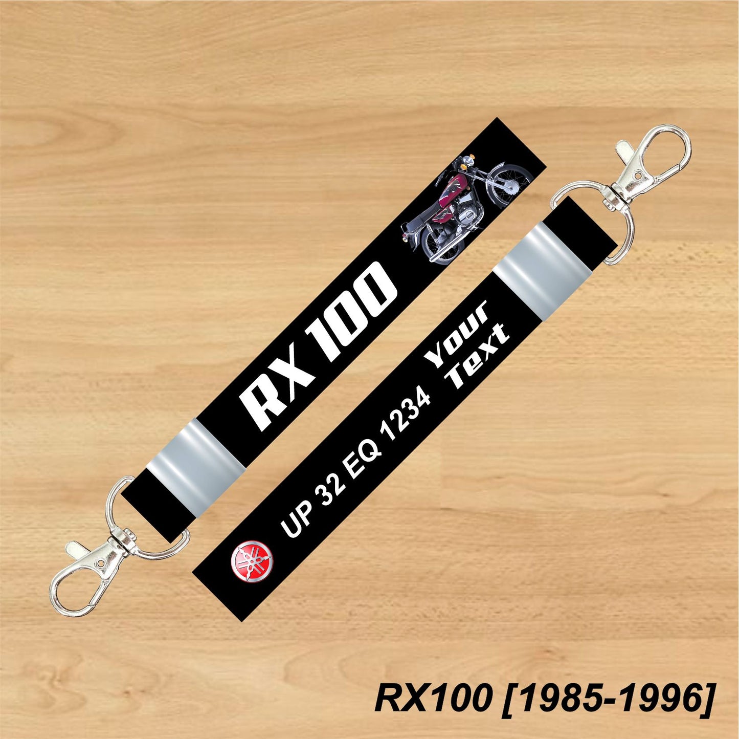 RX100 [1985-1996] - Personalized Yamaha Keychain  - Wood, Acrylic, Metal Printed
