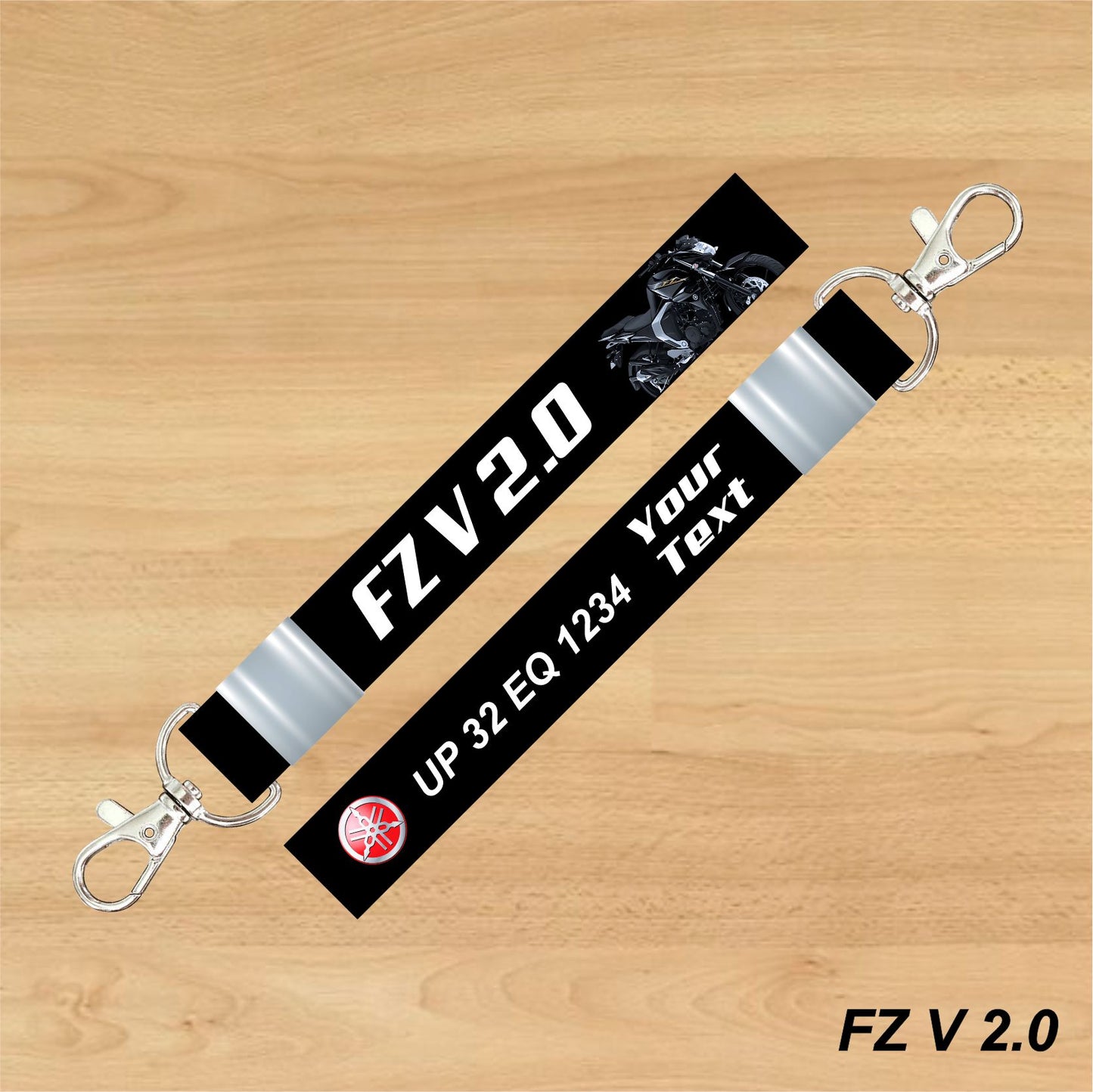 FZ V 2.0 - Personalized Yamaha Keychain - Wood, Acrylic, Metal Printed