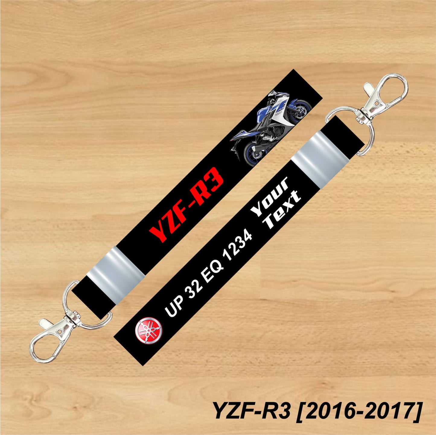 YZF-R3 [2016-2017] - Personalized Yamaha Keychain - Wood, Acrylic, Metal Printed
