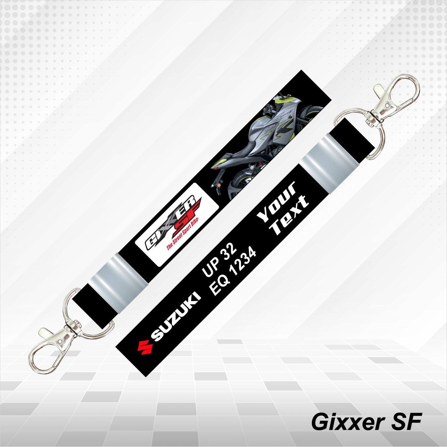 Gixxer SF - Personalized Suzuki Keychain - Wood, Acrylic, Metal Printed