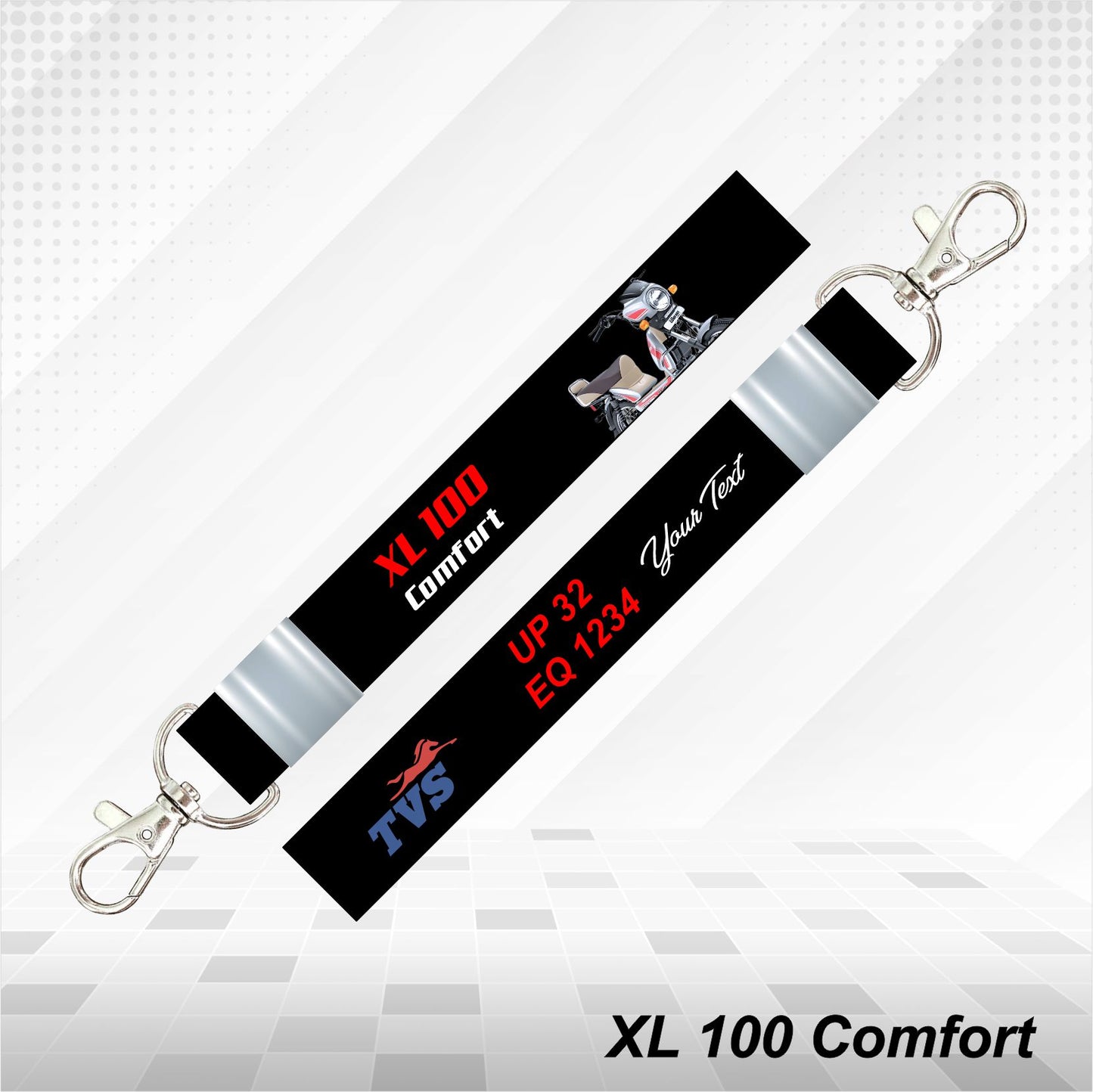 XL 100 Comfort - Personalized TVS Keychain - Wood, Acrylic, Metal Printed