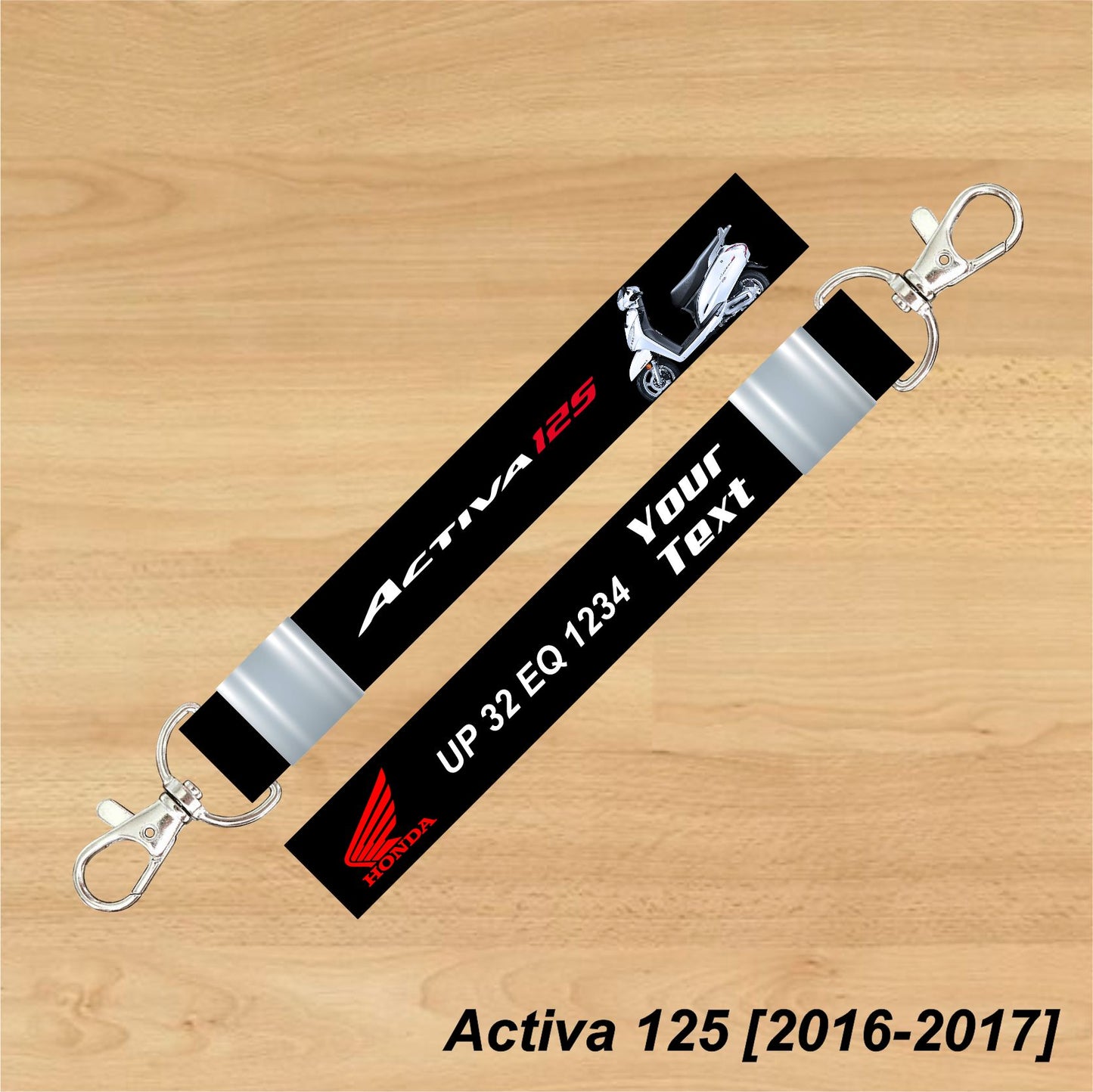 Activa 125 [2016-2017] - Personalized Honda Keychain - Wood, Acrylic, Metal Printed