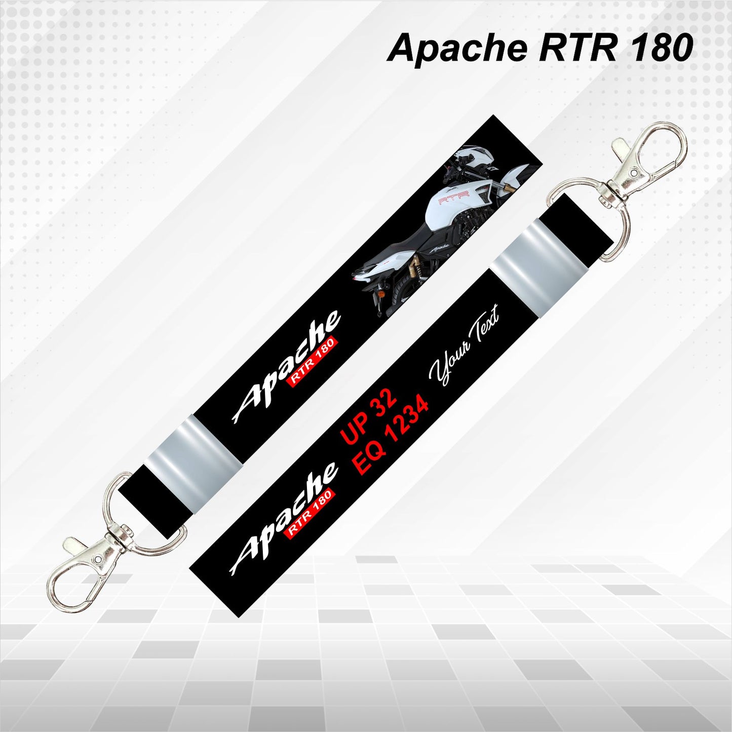 Apache RTR 180 - Personalized TVS Keychain - Wood, Acrylic, Metal Printed