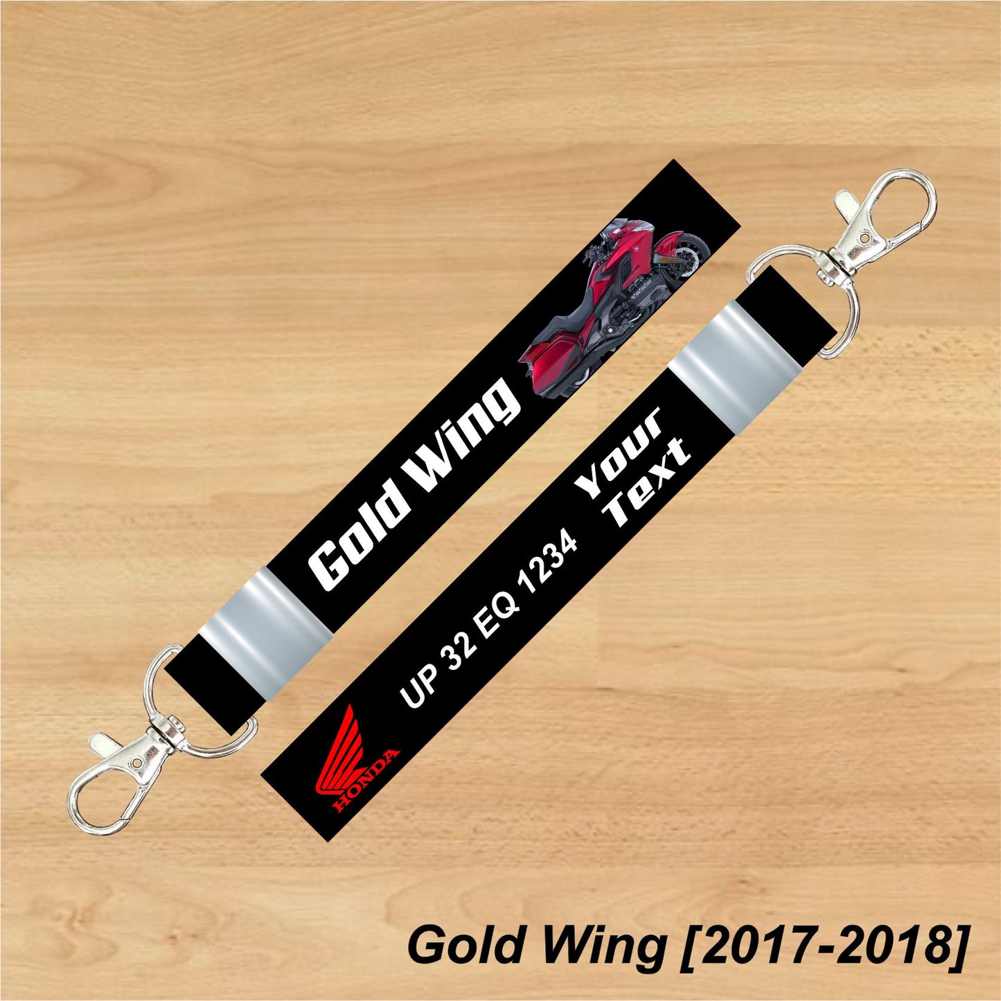 Gold Wing [2017-2018] - Personalized Honda Keychain - Wood, Acrylic, Metal Printed