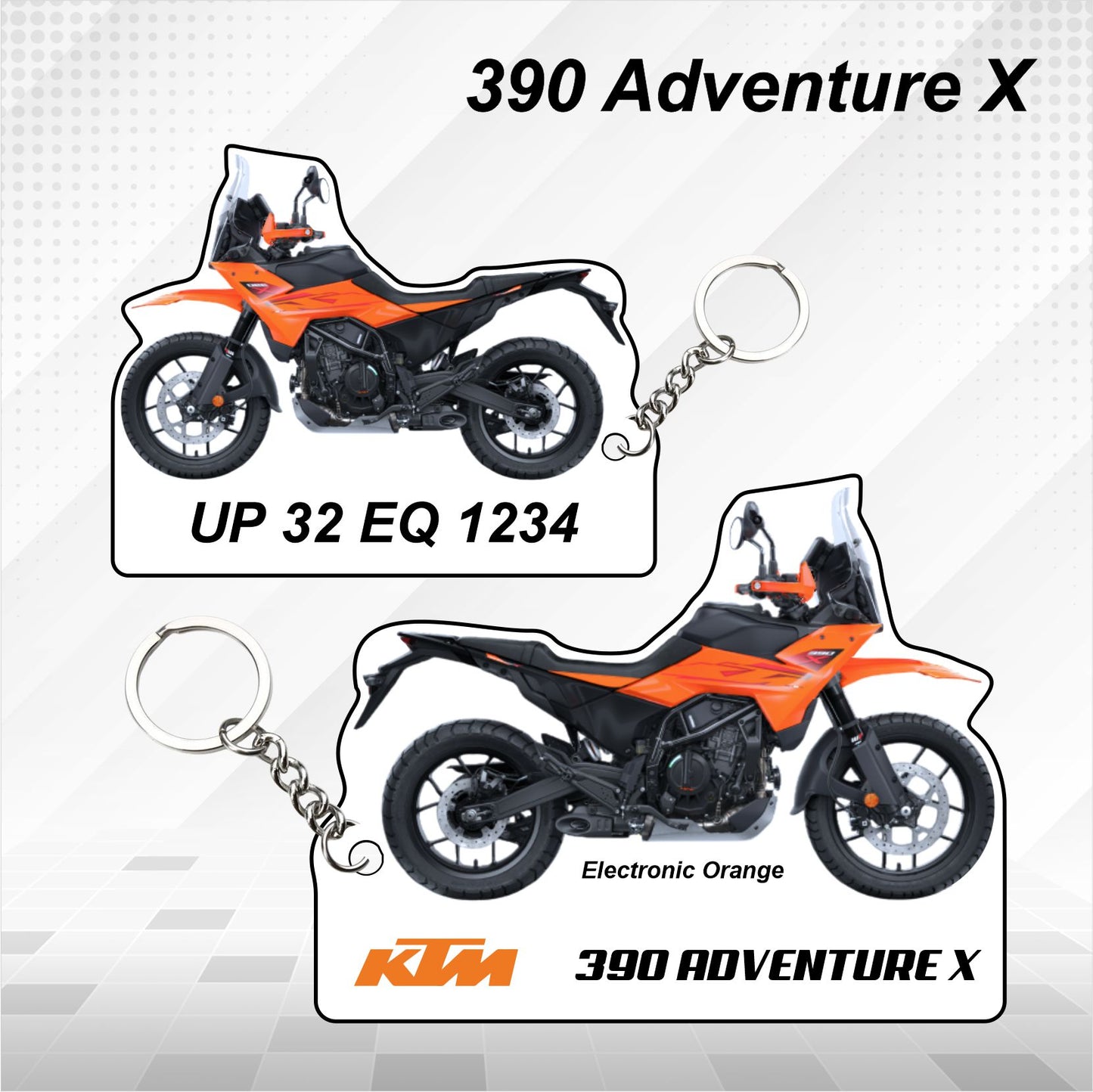 KTM 390 Adventure X - Personalized KTM Keychain - Wood, Acrylic, Metal Printed
