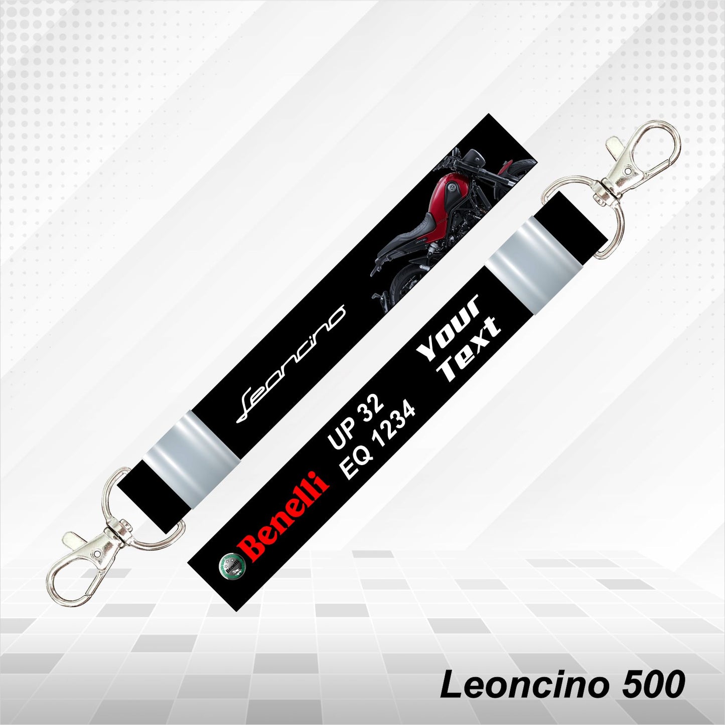 Leoncino 500 - Personalized Benelli Keychain - Wood, Acrylic, Metal Printed, Lanyard
