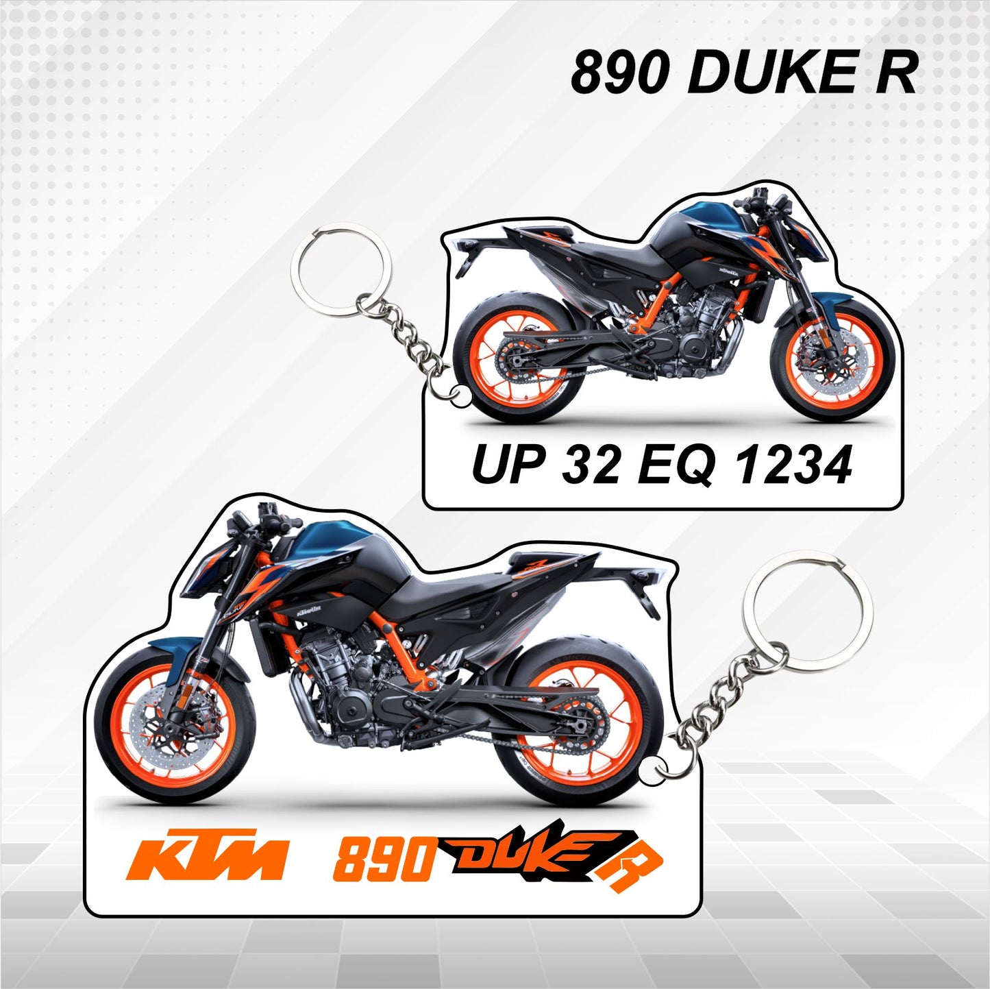 KTM 890 DUKE R - Personalized KTM Keychain - Wood, Acrylic, Metal Printed