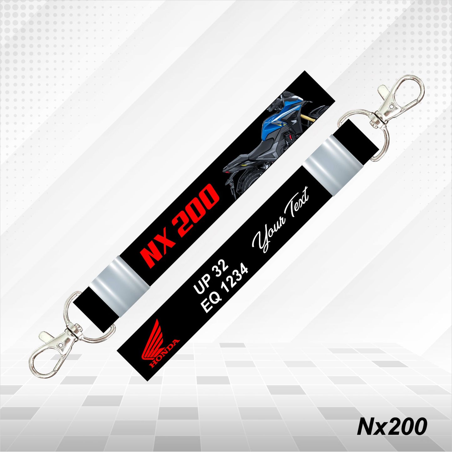 NX 200 - Personalized Honda Keychain - Wood, Acrylic, Metal Printed